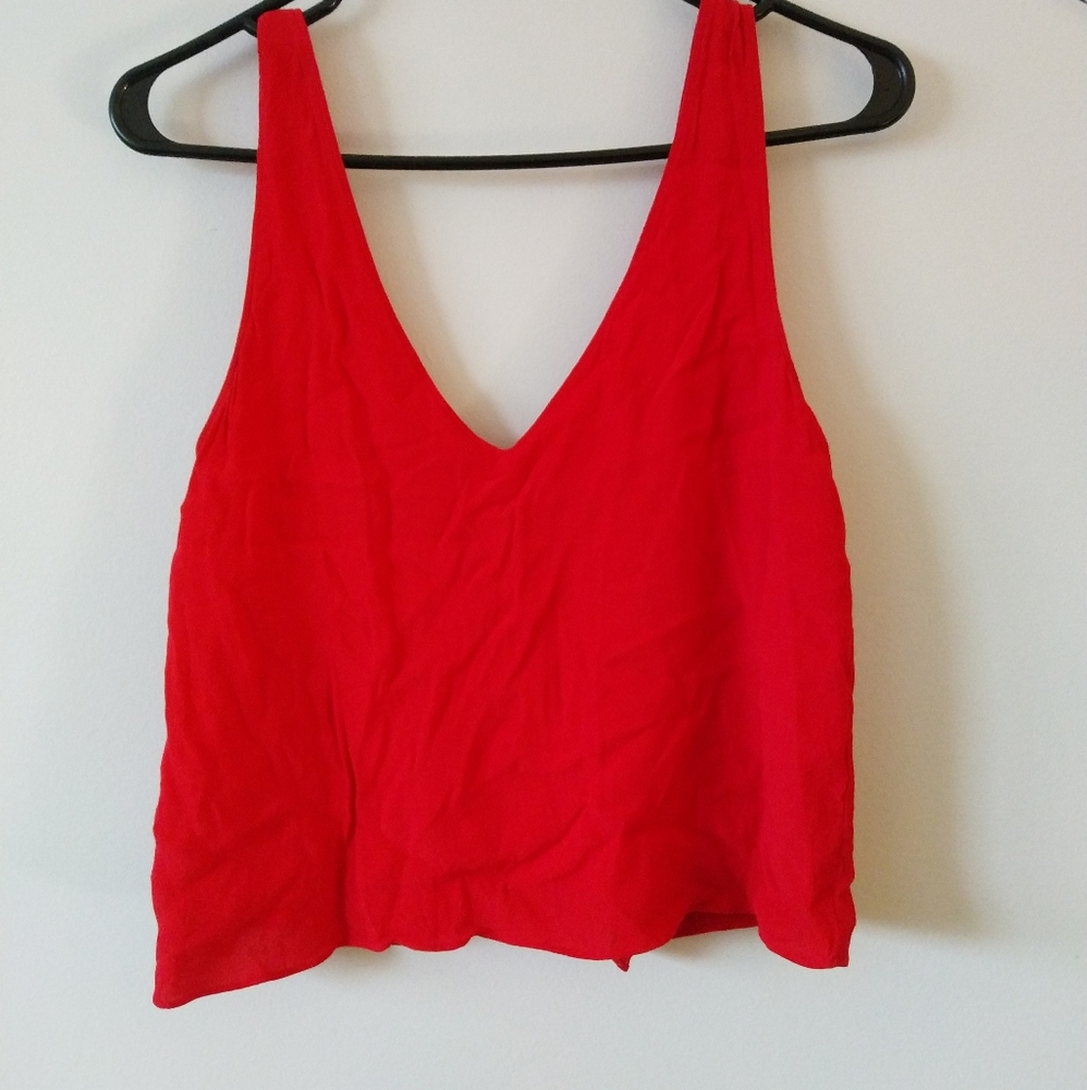 *2 for $15* Red Aritzia Cropped Blouse